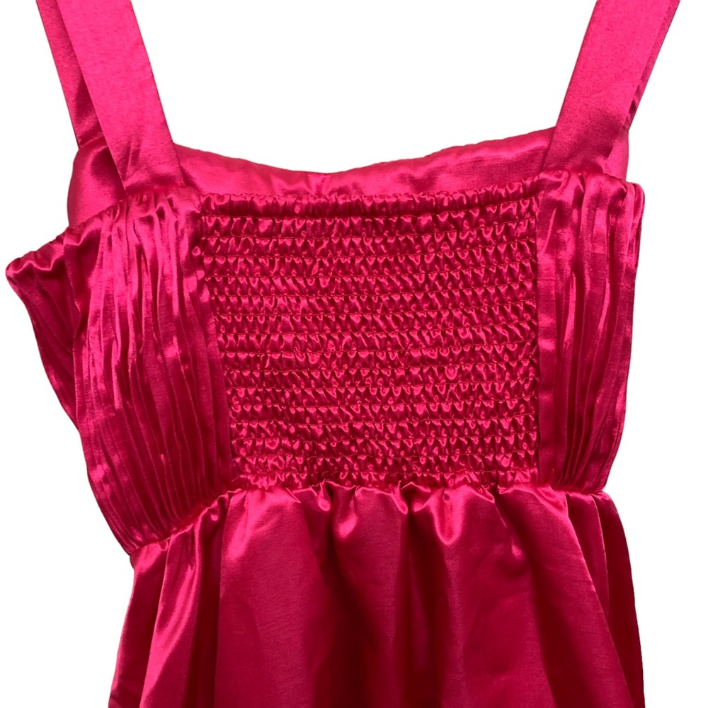 Anthropologie Maeve Hot Pink Satin Mini Dress With Bow NWT - Picture 9 of 15